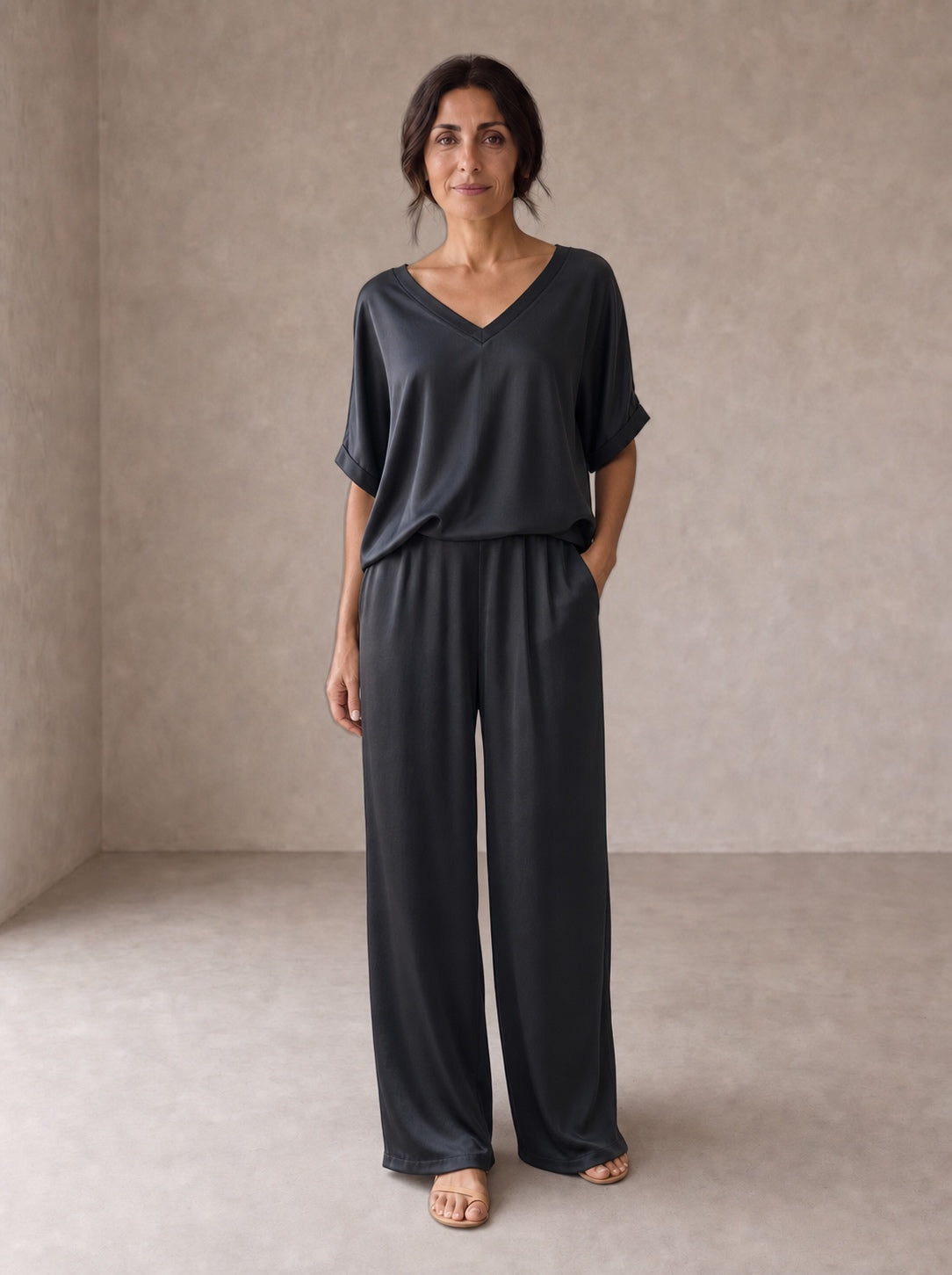 Pauline | Glossy Satin Co-ord Set