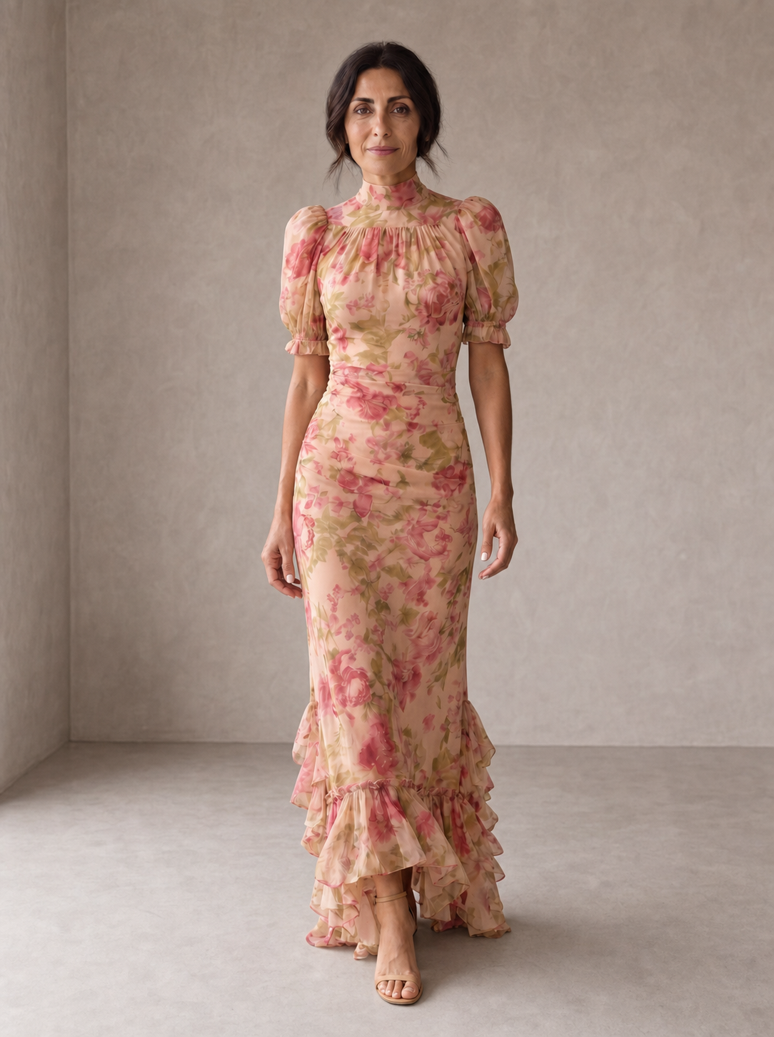 Rosario | Long Floral Chiffon Dress