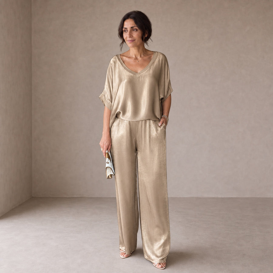 Pauline | Glossy Satin Co-ord Set