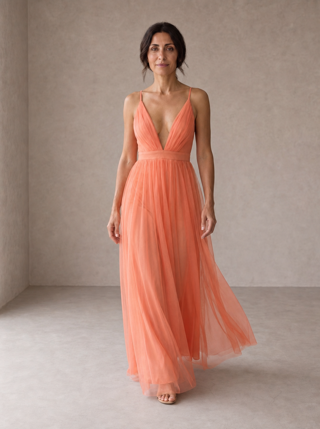 Ginevra | Coral Glow Maxi Dress