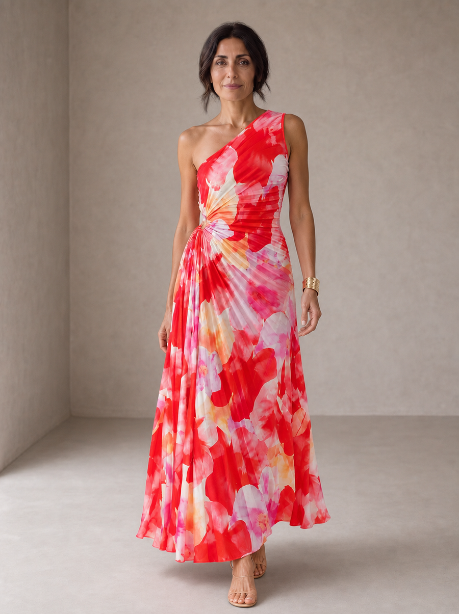 Yanira | Pleated One Shoulder Dress