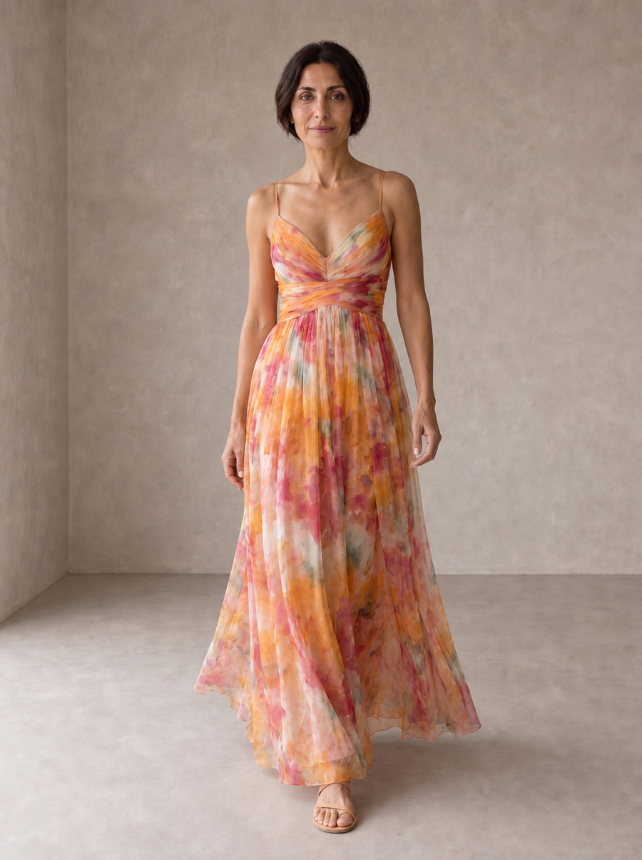 Giselle | Charming Floral Print Maxi Dress
