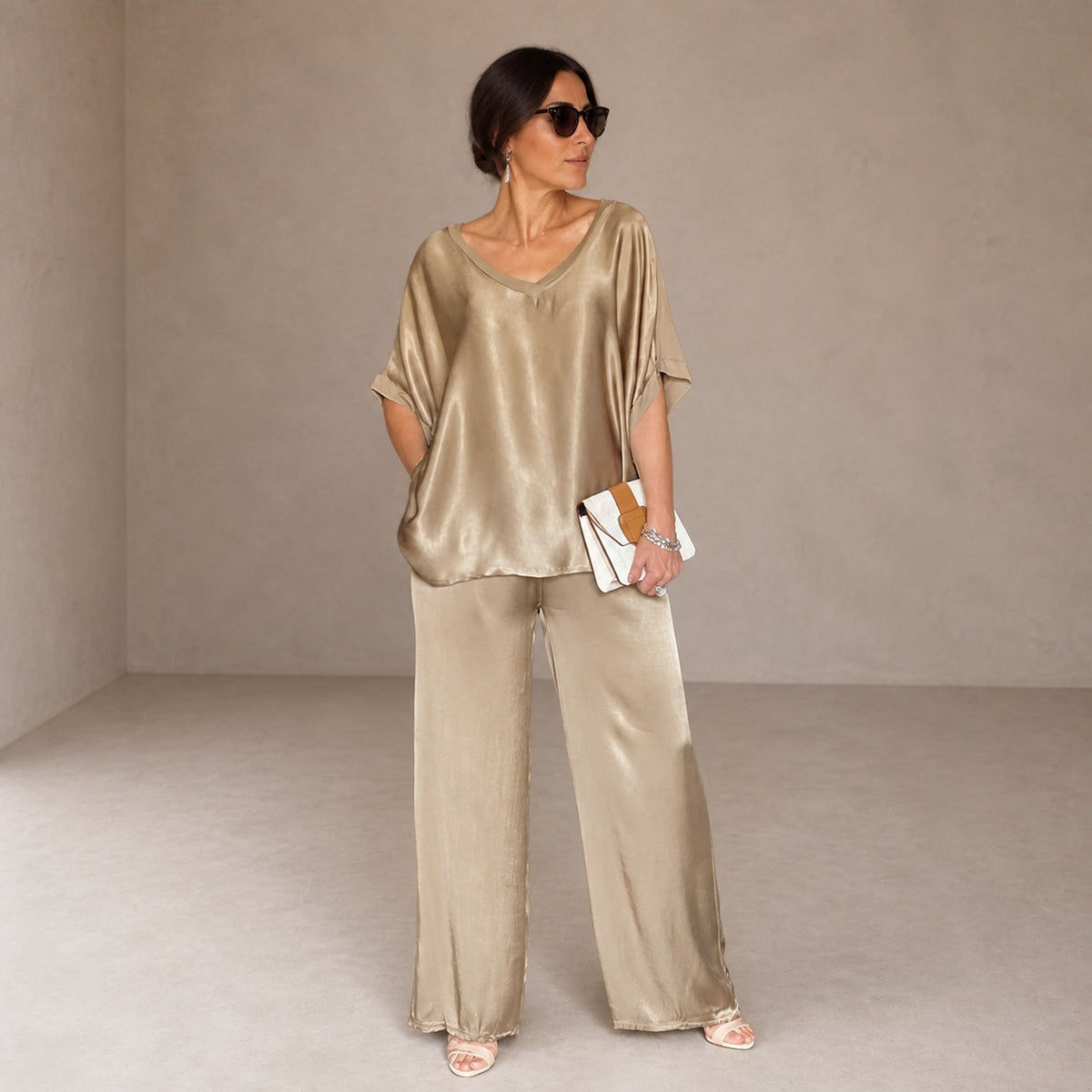 Pauline | Glossy Satin Co-ord Set