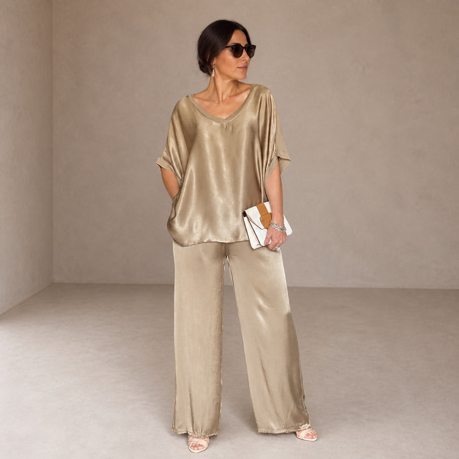 Pauline | Glossy Satin Co-ord Set