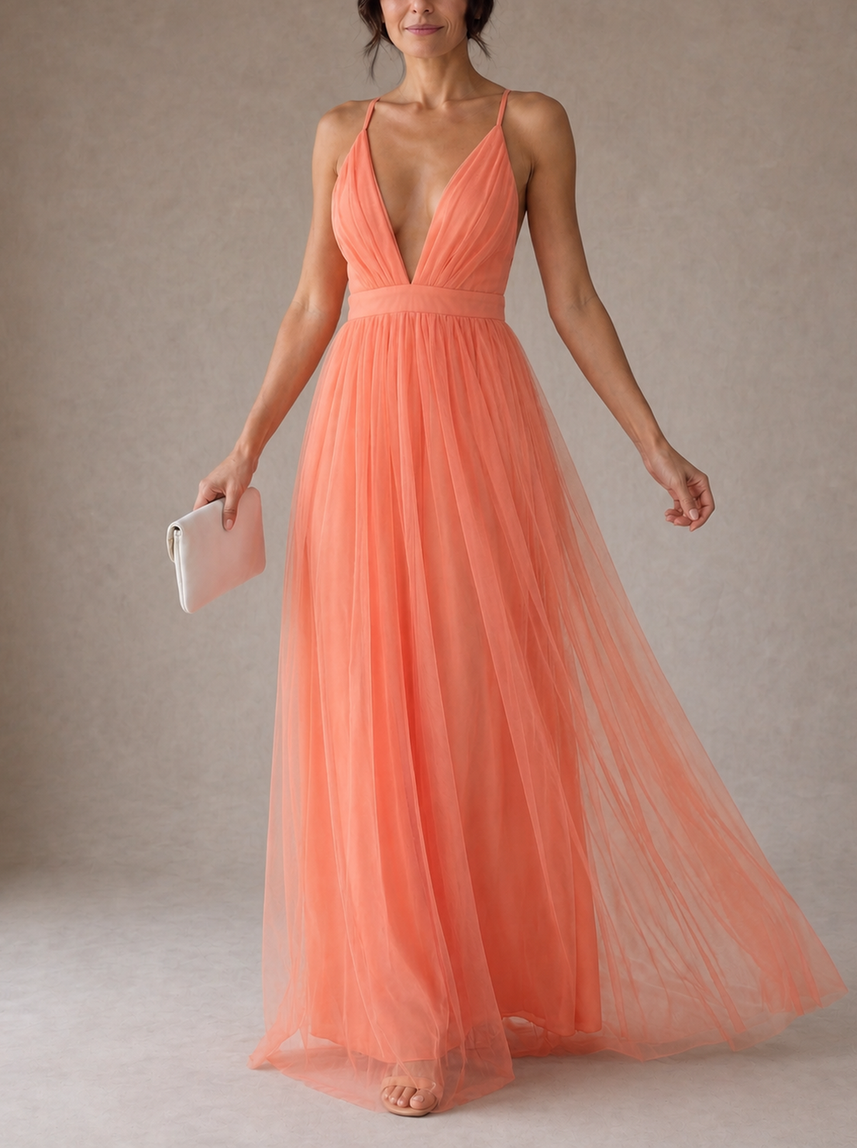 Ginevra | Coral Glow Maxi Dress