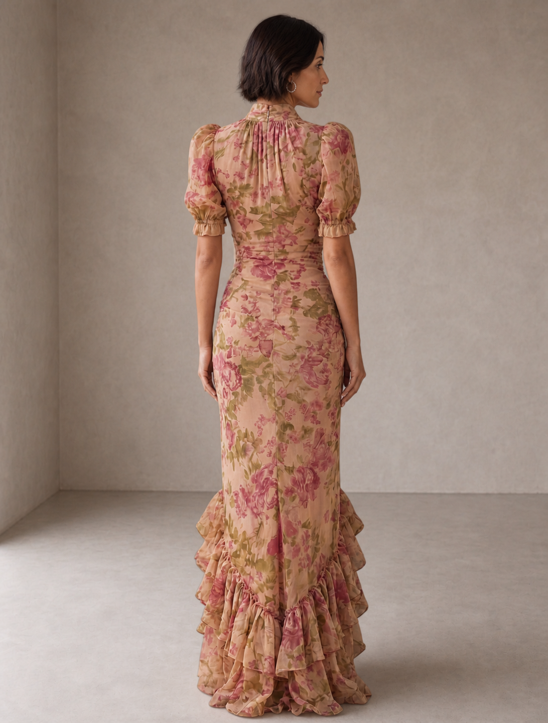 Rosario | Long Floral Chiffon Dress