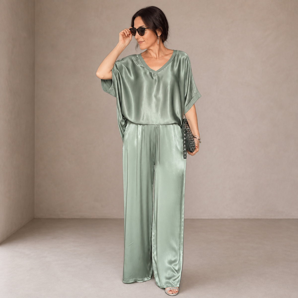 Pauline | Glossy Satin Co-ord Set