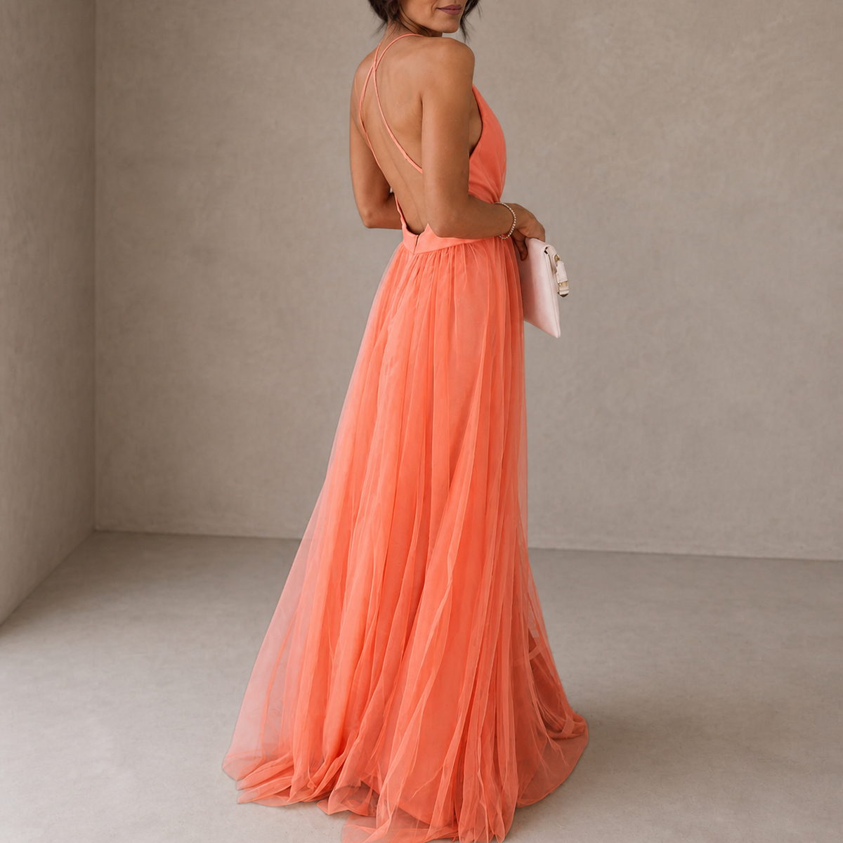 Ginevra | Coral Glow Maxi Dress
