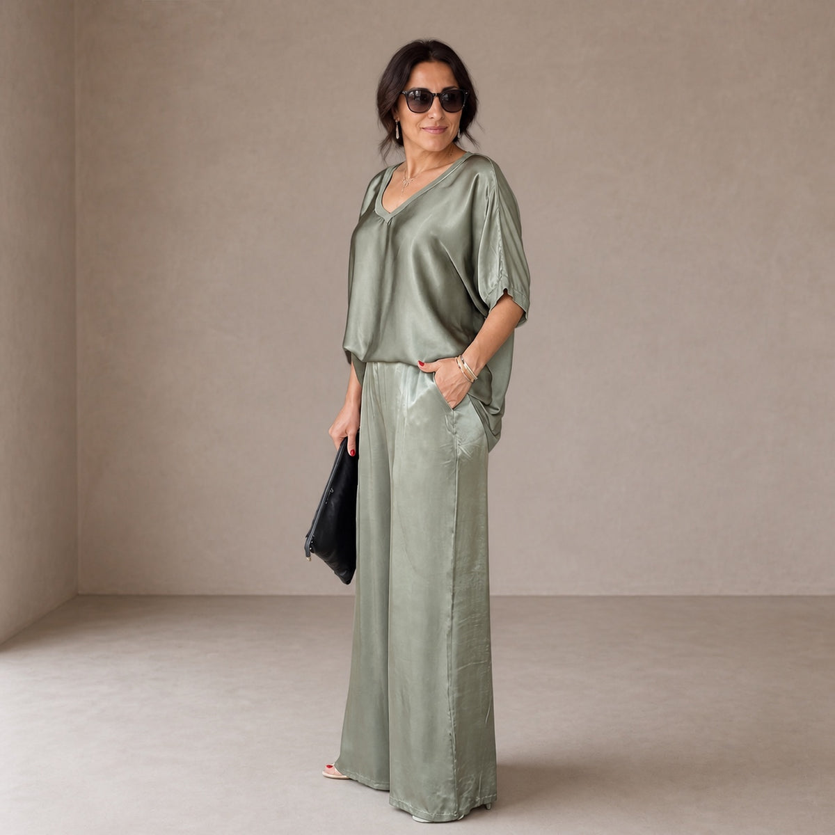 Pauline | Glossy Satin Co-ord Set