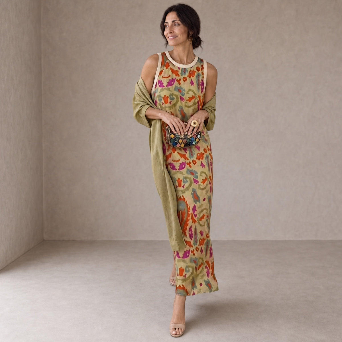 Elveria | Maxi Dress with Cardigan