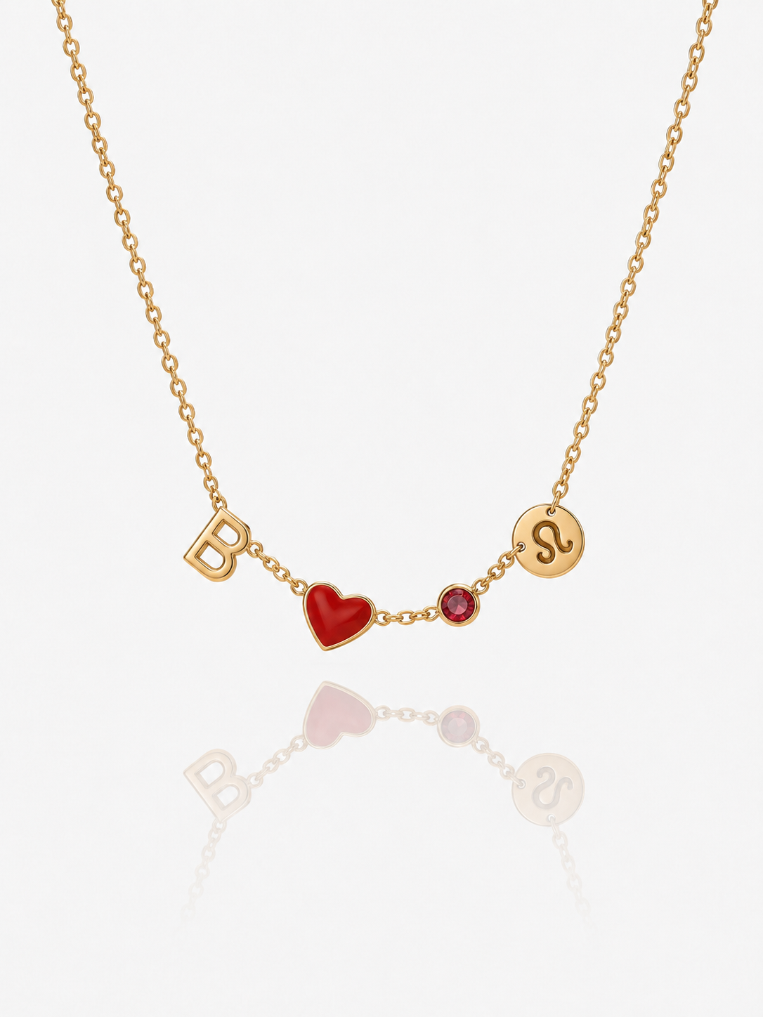 Alina | Heart Initial Necklace