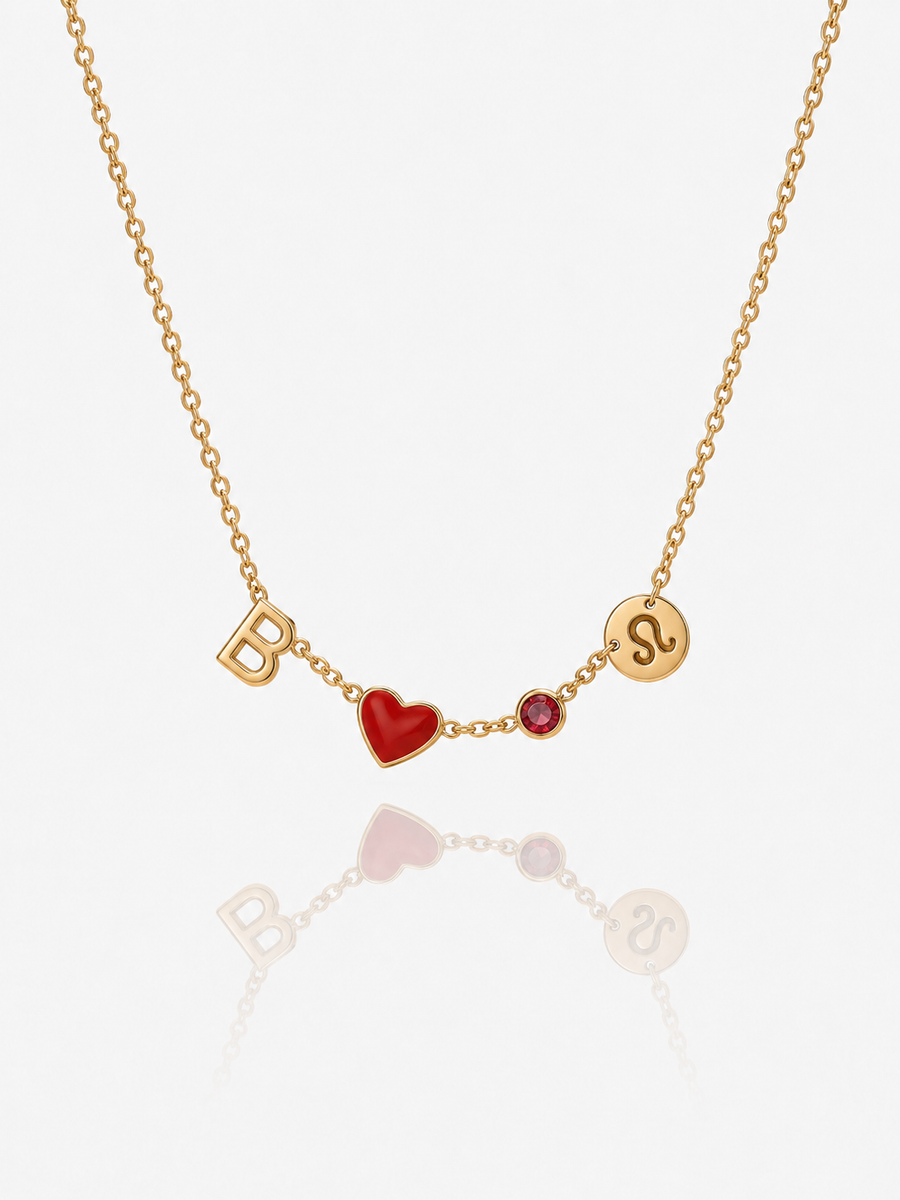Alina | Heart Initial Necklace