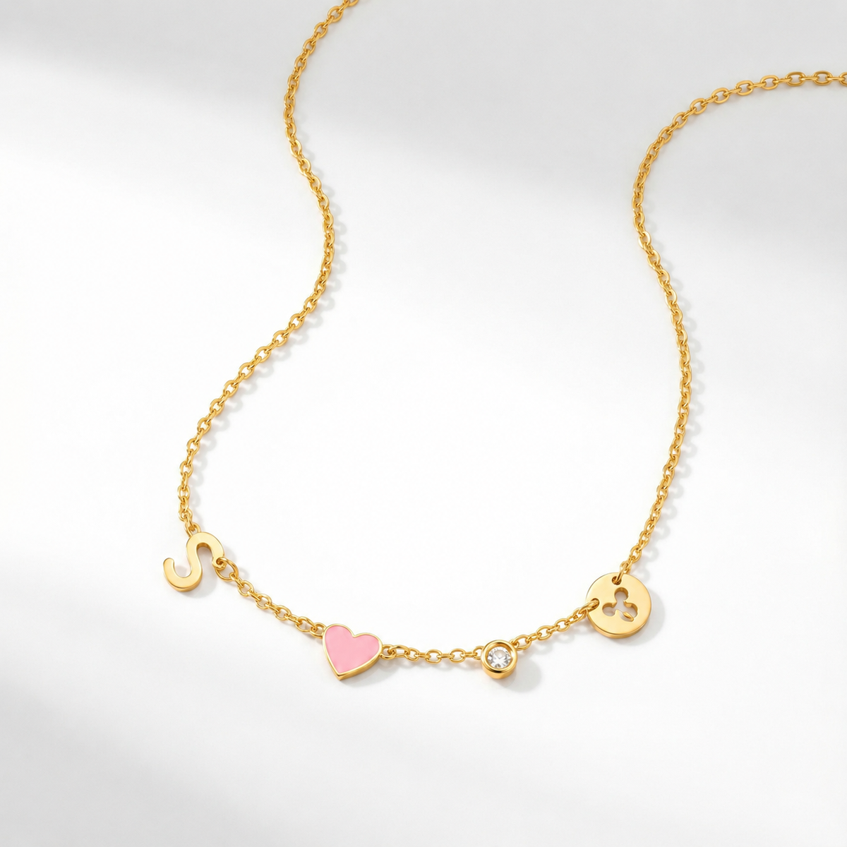 Alina | Heart Initial Necklace