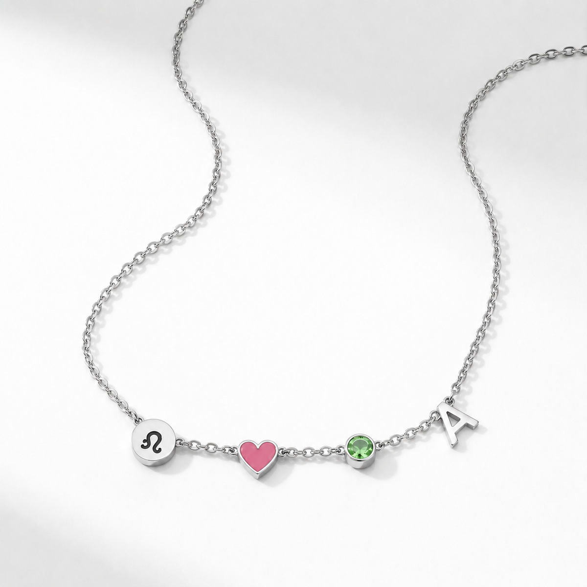 Alina | Heart Initial Necklace