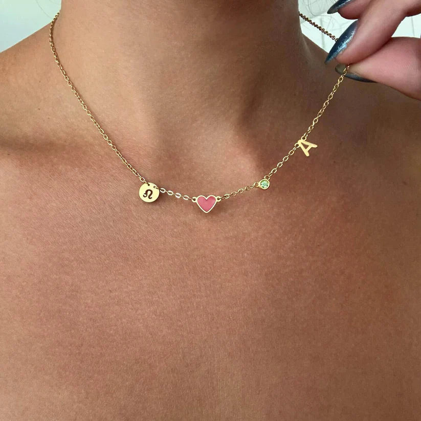 Alina | Heart Initial Necklace