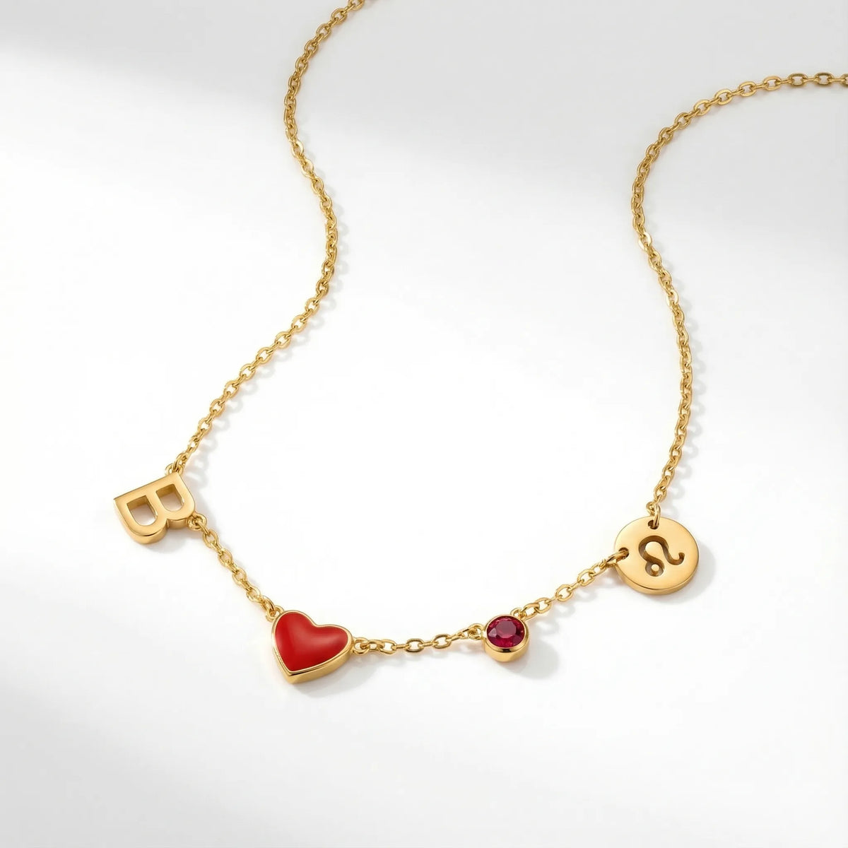 Alina | Heart Initial Necklace